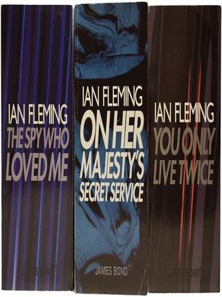 Uniform group of Penguin Books' 'Anniversary' James Bond paperbacks. Comprising: Casino Royale, Live and Let Die, Dr. No, Goldfinger Thunderball, For Your Eyes Only, The Spy Who Loved Me, On Her Majesty's Secret Service and You Only Live Twice.