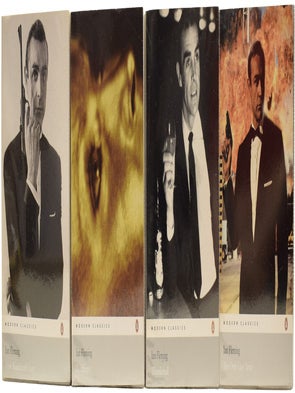 Uniform group of Penguin 'Modern Classics'. Comprising: Casino Royale (2 copies), Live and Let Die, Diamonds Are Forever, From Russia With Love, Goldfinger, Thunderball and You Only Live Twice.