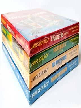 Four official James Bond role-playing games, with accompanying book. Comprising; You Only Live Twice (1984, ISBN 0-912515-08-2), Live and Let Die (1984, ISBN 0-912515-09-0), Goldfinger II: The Man with the Midas Touch (1985, ISBN 0-912515-12-0), The Man with the Golden Gun (1985, ISBN 0-912515-13-9), Thrilling Locations (1985, book, ISBN 0-912515-10-4)