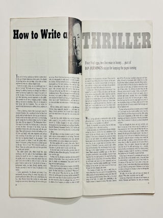 'How To Write A Thriller' contained within 'Books and Bookmen' magazine. Vol. 8, No 8, May 1963.