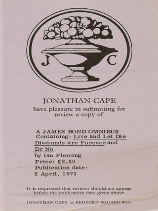A James Bond Omnibus. Containing Live and Let Die, Diamonds are Forever and Dr No.