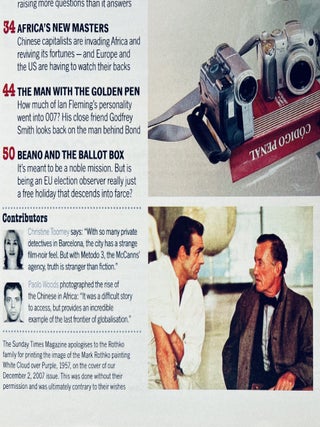 'The Man With The Golden Pen' contained within 'The Sunday Times Magazine' magazine, 10th February 2008.