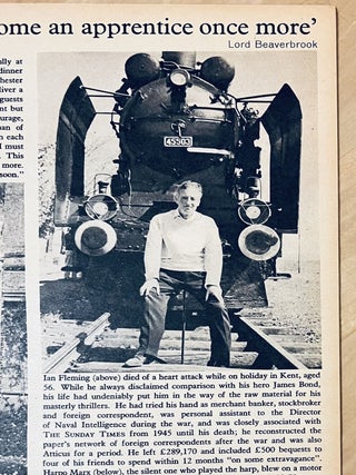 Ian Fleming obituary within 'The Sunday Times Magazine', 27th December 1964.