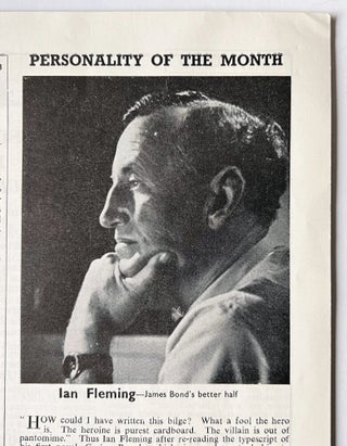 'Personality of the Month: Ian Fleming- James Bond's Better Half' contained within 'Books and Bookmen' magazine. Vol. 1, No 8, May 1956.