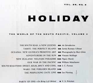 'The Perplexing Date Line' contained within 'Holiday' magazine. Vol. 28, No.5, November 1960