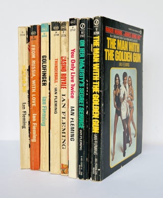 Ian Fleming's James Bond novels: Signet paperback film tie-in editions. Dr. No; From Russia With Love; Goldfinger; Thunderball; Casino Royale; You Only Live Twice; On Her Majesty's Secret Service; The Man with the Golden Gun.