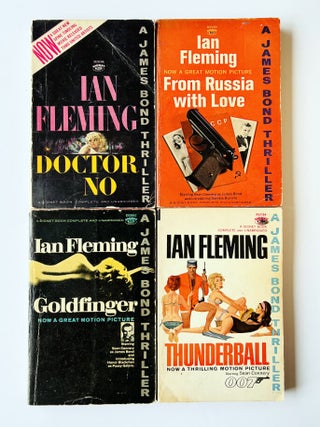 Ian Fleming's James Bond novels: Signet paperback film tie-in editions. Dr. No; From Russia With Love; Goldfinger; Thunderball; Casino Royale; You Only Live Twice; On Her Majesty's Secret Service; The Man with the Golden Gun.