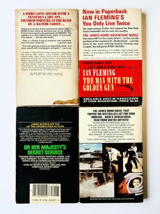Ian Fleming's James Bond novels: Signet paperback film tie-in editions. Dr. No; From Russia With Love; Goldfinger; Thunderball; Casino Royale; You Only Live Twice; On Her Majesty's Secret Service; The Man with the Golden Gun.