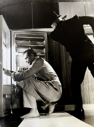 Goldfinger (1964). Four original oversized black & white film stills.