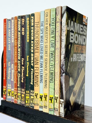 Complete Paperback First Editions of Ian Fleming's James Bond Novels. Comprising: Casino Royale, Live and Let Die, Moonraker, Diamonds Are Forever, From Russia With Love, Dr. No, Goldfinger, For Your Eyes Only (short stories inc. From A View To A Kill, Quantum of Solace), Thunderball, The Spy Who Loved Me, On Her Majesty's Secret Service, You Only Live Twice, The Man With the Golden Gun, Octopussy and The Living Daylights (short stories).