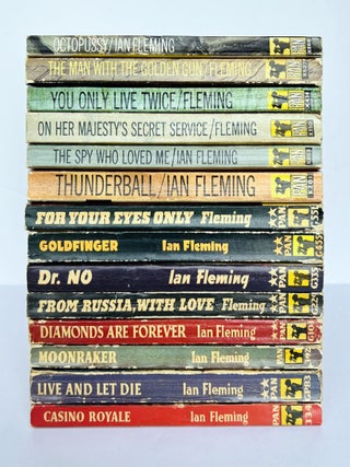 Complete Paperback First Editions of Ian Fleming's James Bond Novels. Comprising: Casino Royale, Live and Let Die, Moonraker, Diamonds Are Forever, From Russia With Love, Dr. No, Goldfinger, For Your Eyes Only (short stories inc. From A View To A Kill, Quantum of Solace), Thunderball, The Spy Who Loved Me, On Her Majesty's Secret Service, You Only Live Twice, The Man With the Golden Gun, Octopussy and The Living Daylights (short stories).