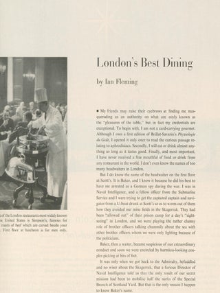 'London's Best Dining' contained within 'Holiday' magazine. Vol. 19, No.4, April 1956.