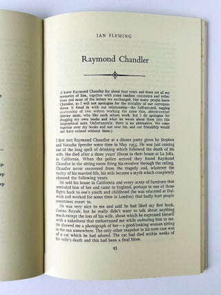 'Raymond Chandler' contained within 'The London Magazine'. Edited by John Lehmann Vol.6, No.12, December 1959.
