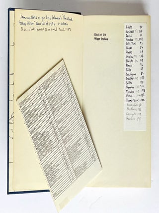 Field Guide of Birds of the West Indies. SIGNED BY THE REAL JAMES BOND.