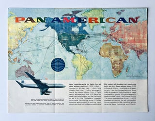 Item #70912 Pan American Flight Map / Brochure. Commercial airliners
