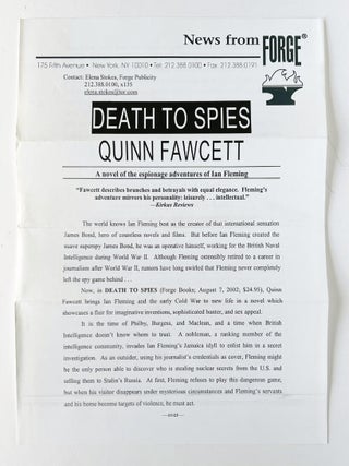 Death to Spies. A Novel of the Espionage Adventures of Ian Fleming.