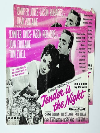 Item #71178 The Great Gatsby. Tender is the Night. Film synopsis. Hollywood Cinema, F. Scott...