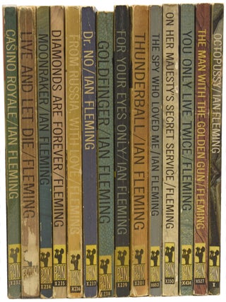 Ian Fleming's James Bond novels, the complete Pan paperback 'X' series. Comprising: Casino Royale, Live and Let Die, Moonraker, Diamonds Are Forever, From Russia With Love, Dr. No, Goldfinger, For Your Eyes Only (short stories inc. From A View To A Kill, Quantum of Solace), Thunderball, The Spy Who loved Me, On Her Majesty's Secret Service, You Only Live Twice, The Man with the Golden Gun, Octopussy and The Living Daylights (short stories).