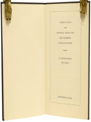 Ian Fleming 28th May 1908 - 12th August 1964. An Address Given at the Memorial Service.