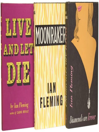 Complete James Bond series comprising Casino Royale (1959 printing), Live and Let Die (1966), Moonraker (1965), Diamonds Are Forever (1979), From Russia With Love (1962), Dr. No (1958), Goldfinger (1965), For Your Eyes Only (short stories inc. From A View To A Kill, 1965), Thunderball (1983), The Spy Who Loved Me (1965), On Her Majesties Secret Service (1964), You Only Live Twice (1964), The Man with the Golden Gun (1965), Octopussy and The Living Daylights (short stories, 1966). [Three FIRST EDITIONS].