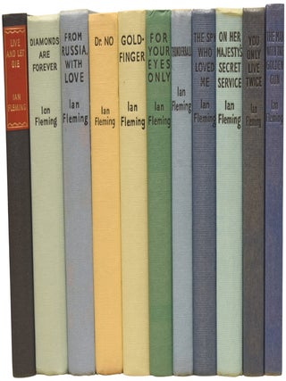 Complete UK Book Club Editions of Ian Fleming's James Bond Novels. Comprising: Live and Let Die, Diamonds Are Forever, From Russia With Love, Dr. No, Goldfinger, For Your Eyes Only (short stories inc. From A View To A Kill, Quantum of Solace), Thunderball, The Spy Who loved Me, On Her Majesty's Secret Service, You Only Live Twice, The Man with the Golden Gun.