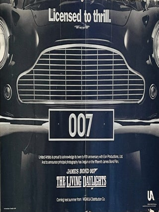 Item #75811 [MOVIE POSTER] The Living Daylights. Licensed to Thrill (Aston Martin grille);. Ian...